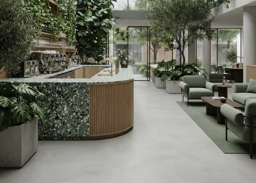 Coworking café and lounge area