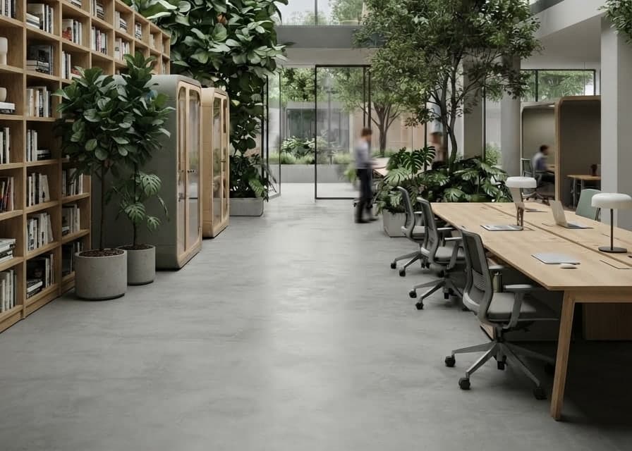 Coworking library and quiet work area